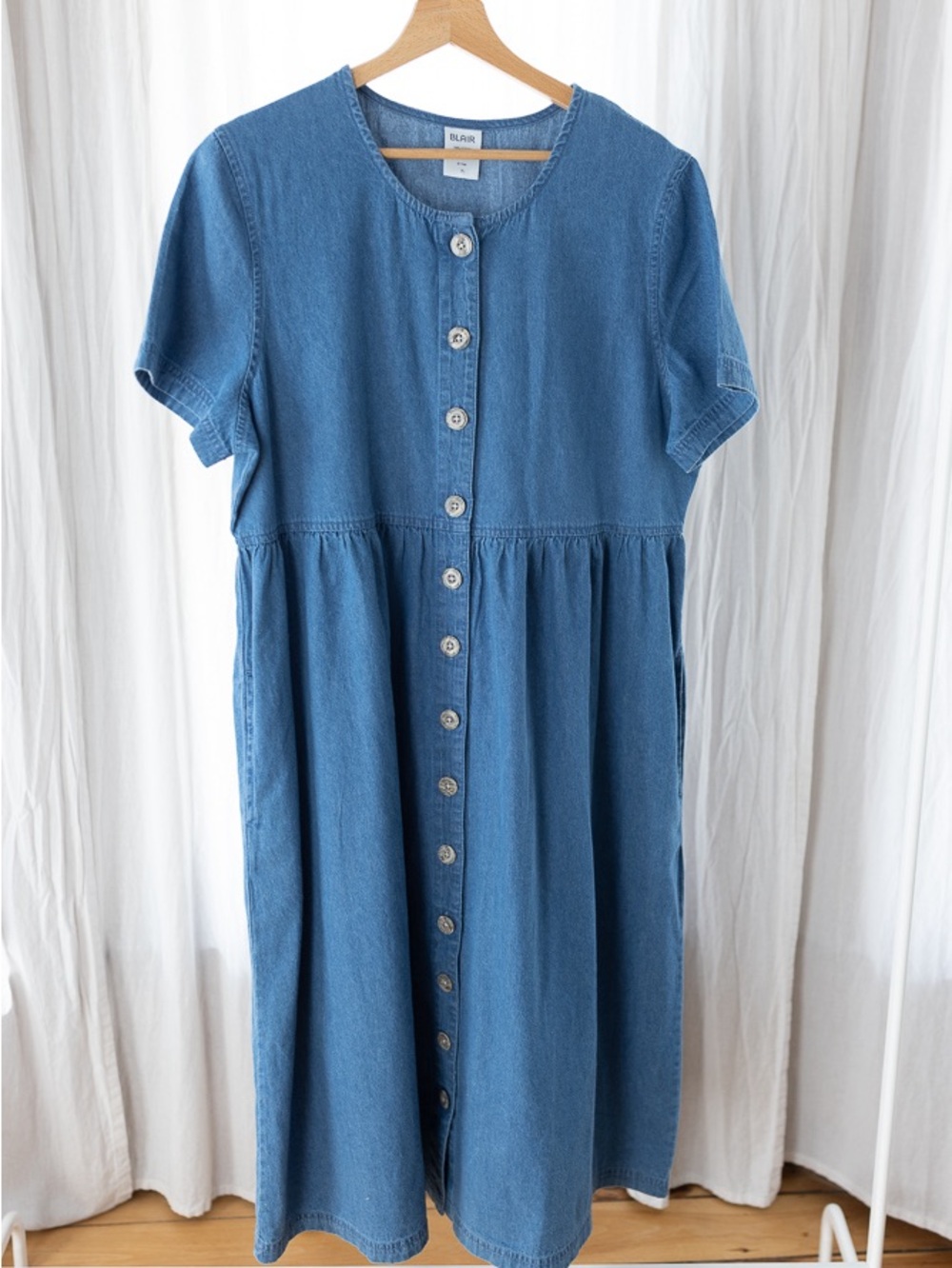 Blair Blue vintage Denim Button-Front Dress new